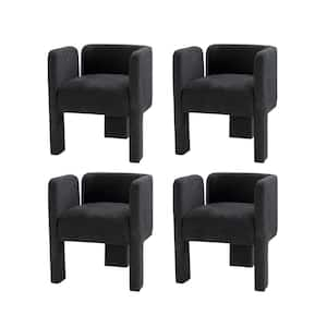 Fabrizius Charcoal Modern Left-facing Cutout Dining Chair with 3-Legged Design (Set of 4)