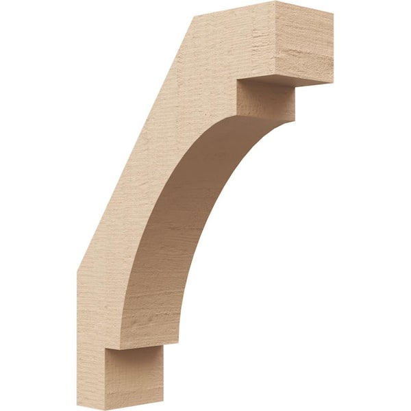 Ekena Millwork 3 in. x 14 in. x 10 in. Merced Rough Cedar Woodgrain Timberthane Polyurethane Knee Brace, Primed