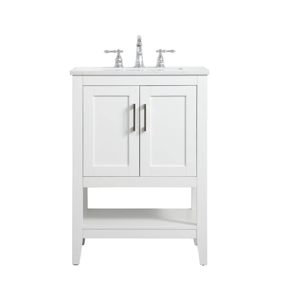 Simply Living 24 in. W x 19 in. D x 34 in. H Bath Vanity in White with Cala