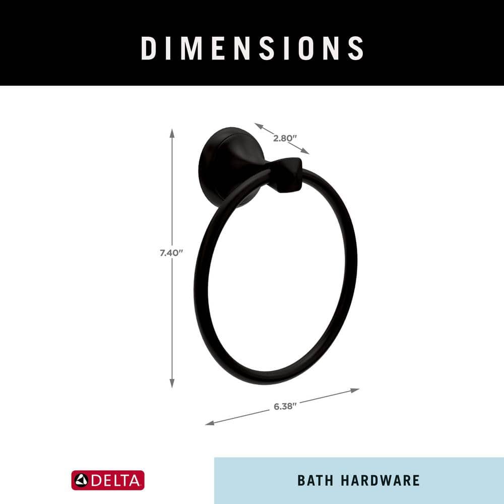 Matte Black Metal Wall Mounted Round Towel Ring