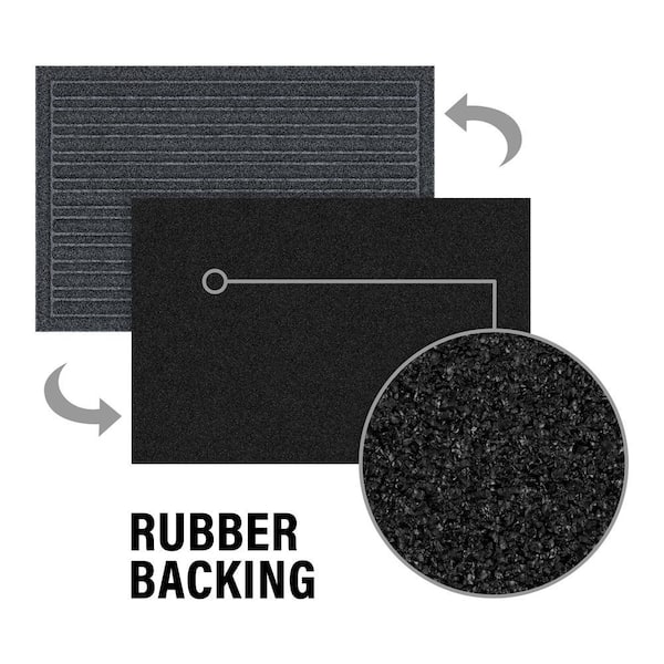 TrafficMaster Ribbed Charcoal 24 in. x 36 in. Non-Slip Indoor