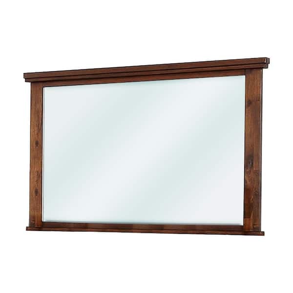 Medium Rectangle Brown Cherry Classic Mirror (31 in. H x 1.88 in. W)
