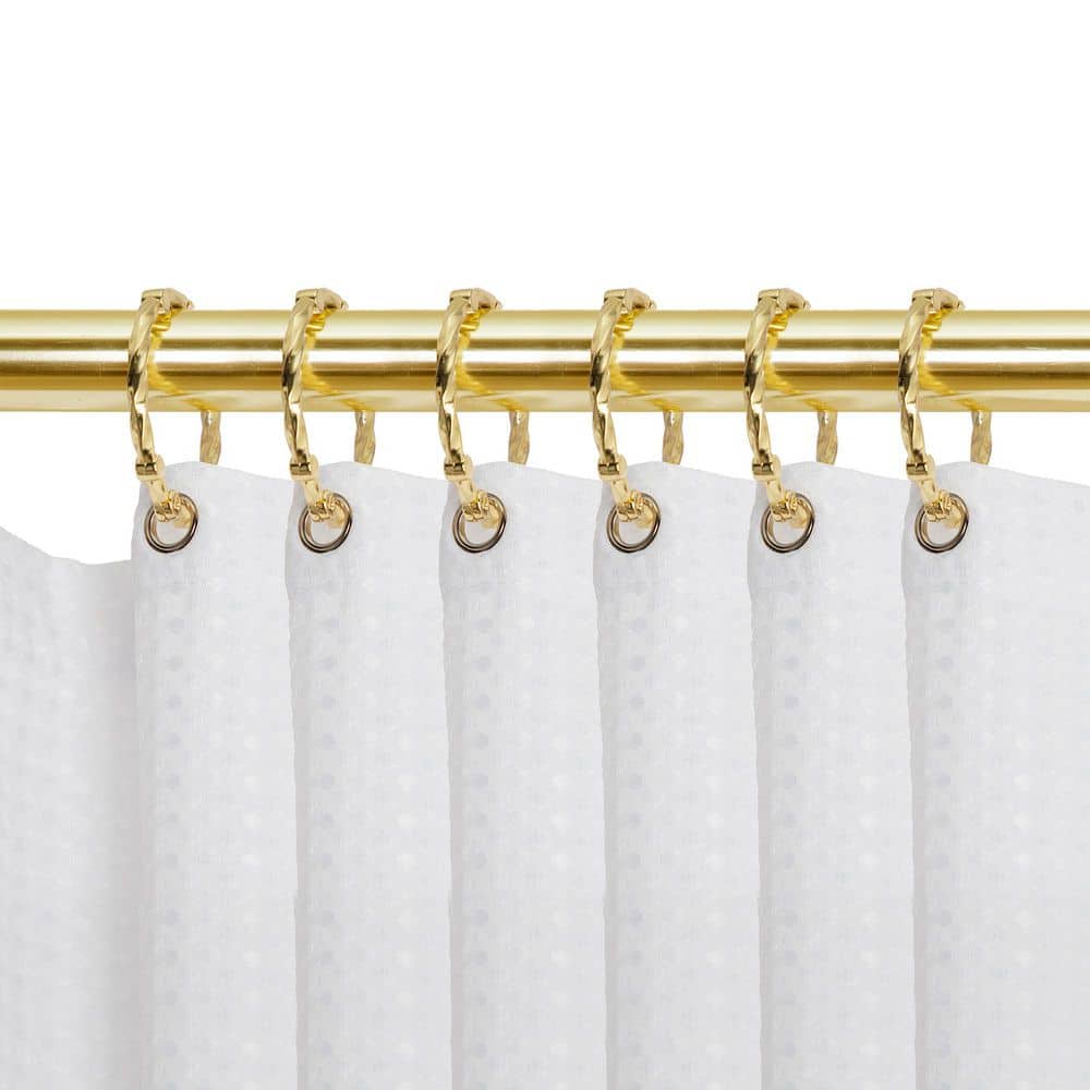 Gold Rustproof Zinc Alloy Shower Curtain Rings Set of 12