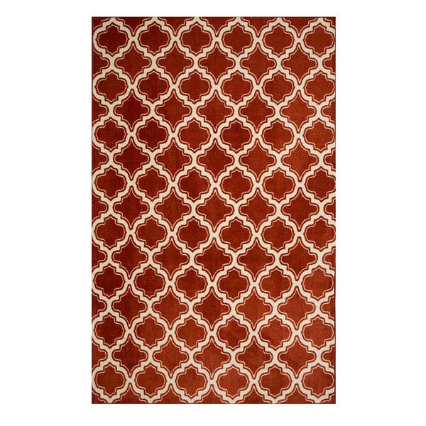 Mohawk Home Calabasas Uno Red 5 ft. x 8 ft. Trellis Area Rug