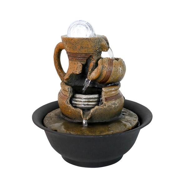CASAINC 10.2 in. Waterfall Fountain with Ball and LED Light