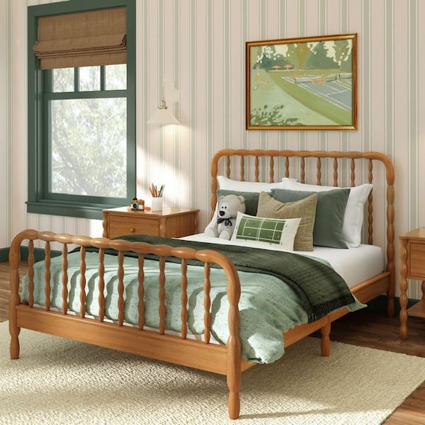 Max & Lily Jenny Lind Pecan Full Platform Bed with Solid Wood