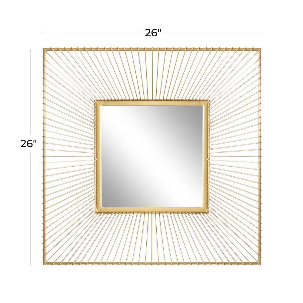 Elegant Square Gold Starburst Wall Mirror 26" x 26"