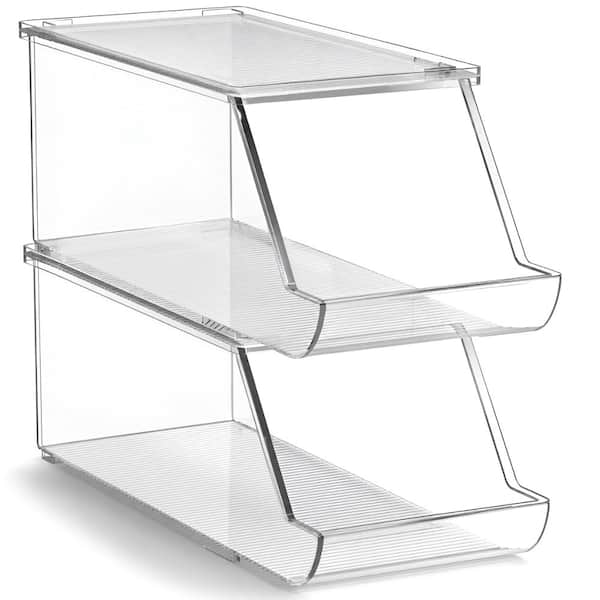 Sorbus Stackable Snack Organizer Bins Open Front – Clear Pantry Storage Bins – Kitchen Pantry Organizer (2 Pack)