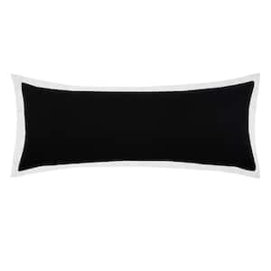 Empire Black /White Border Soft Poly-Fill 14 in. x 36 in. Throw Pillow