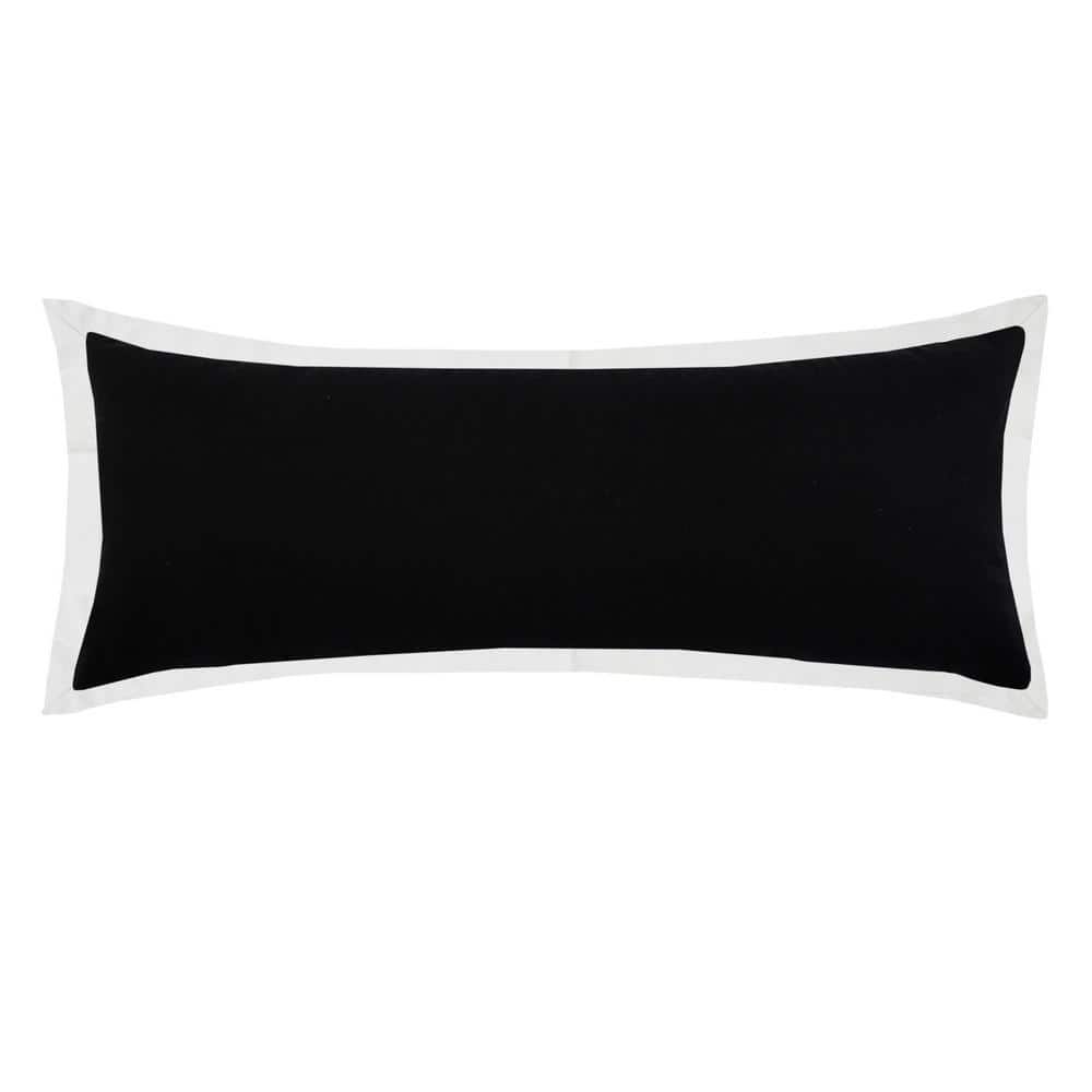 Empire Black /White Border Soft Poly-Fill 14 in. x 36 in. Indoor Throw Pill