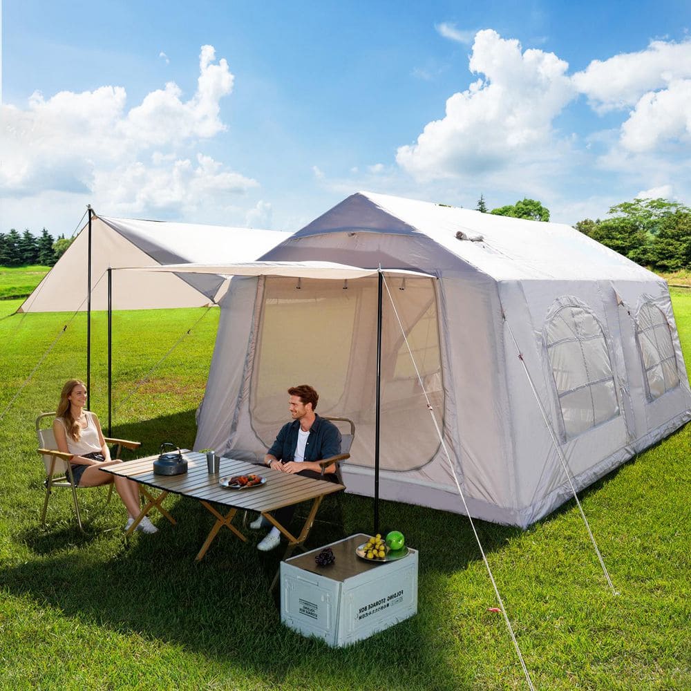 BOZTIY 12-Person Inflatable Blow Up Tent with Awning, Waterproof