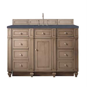 Bristol 60 in. W x 23.5 in.D x 34 in. H Single Bath Vanity in Whitewashed Walnut with Quartz Top in Charcoal Soapstone