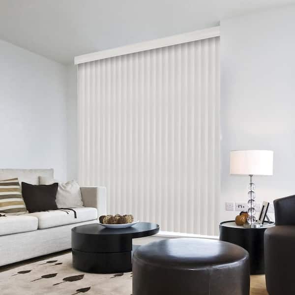 Home Decorators Collection Canvas Pearl White Cordless Textured Vertical Louver (9 Pack) 3.5 in W x 70.5 in. L (Actual Size 3.5 in W x 69 in. L )