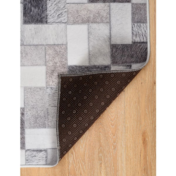 Austin 7 ft. x 10 ft. Gray Modern Woven Animal Print Polyester Rectangle Indoor Area Rug