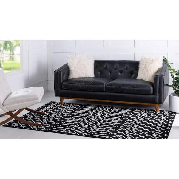 Moroccan Trellis Black 8 ft. x 10 ft. Area Rug