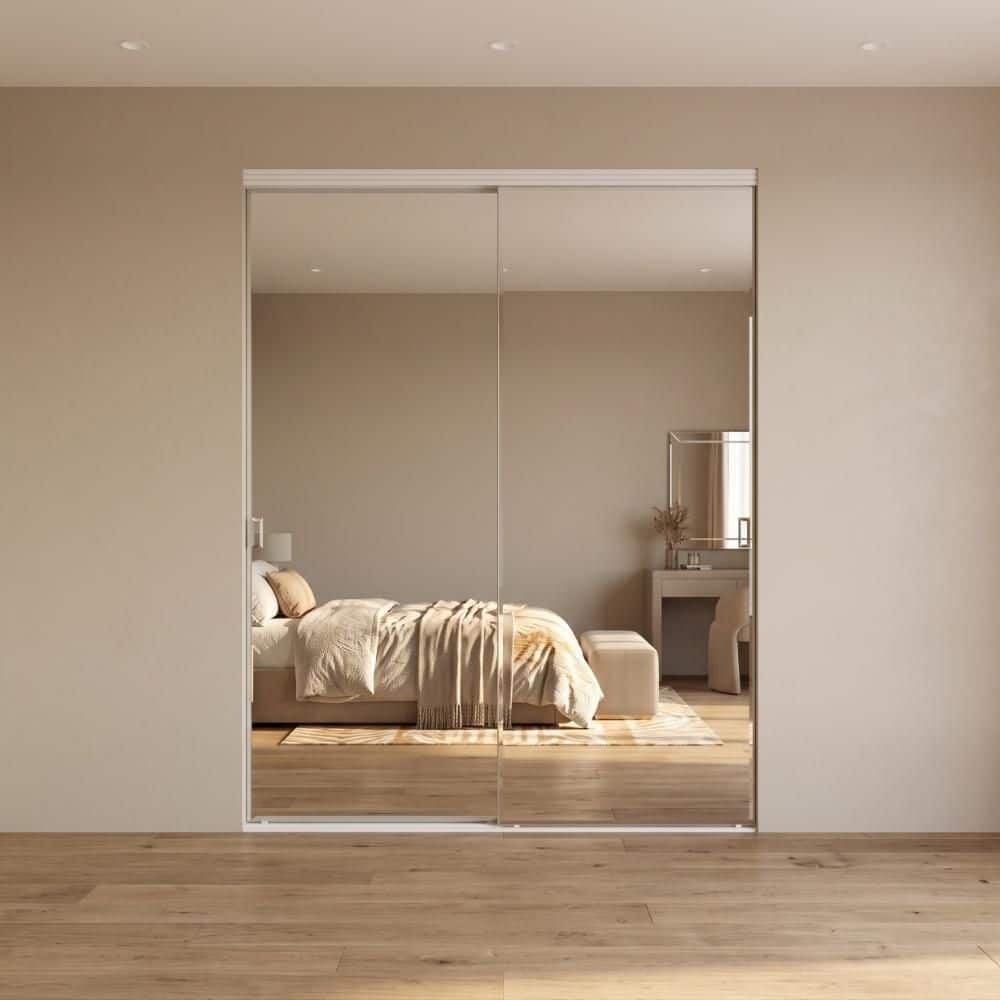 Impact Plus 72 in. x 96 in. Beveled Edge Backed Mirror Aluminum