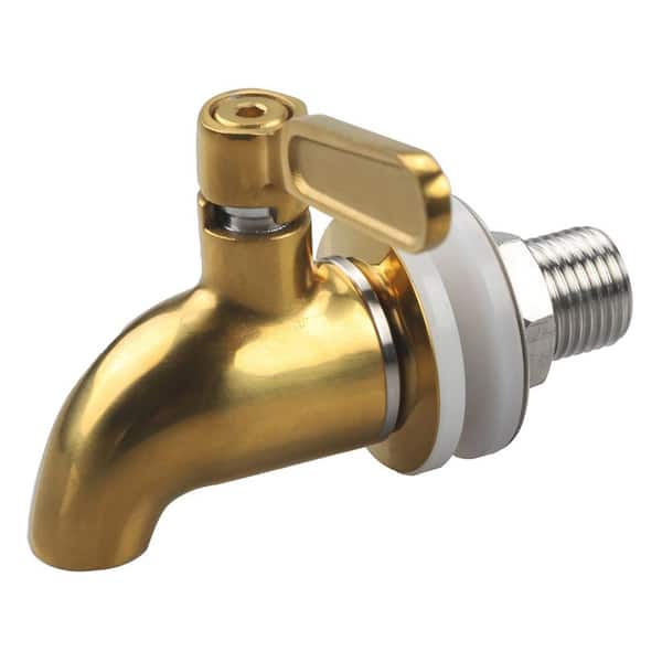 Single Handle Beverage Faucet with Durable Stainless Steel Leak Free Corrosion Resistant Feature in Polished Gold