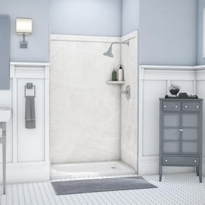 Elegance 36 in. x 48 in. x 80 in. 9-Piece Easy up Adhesive Alcove Shower Wall Surround in Dune