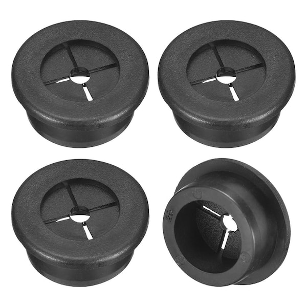 1 Inch 25mm Flexible Rubber Desk Grommet Cable Cord Wire Hole Cover for Office Computer Desk Wire Organizer Black