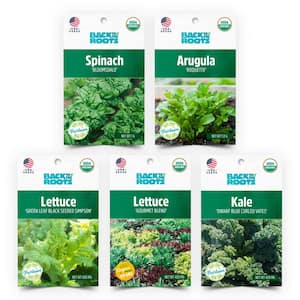 Organic Leafy Greens Vegetable Seeds Variety (5-Pack)