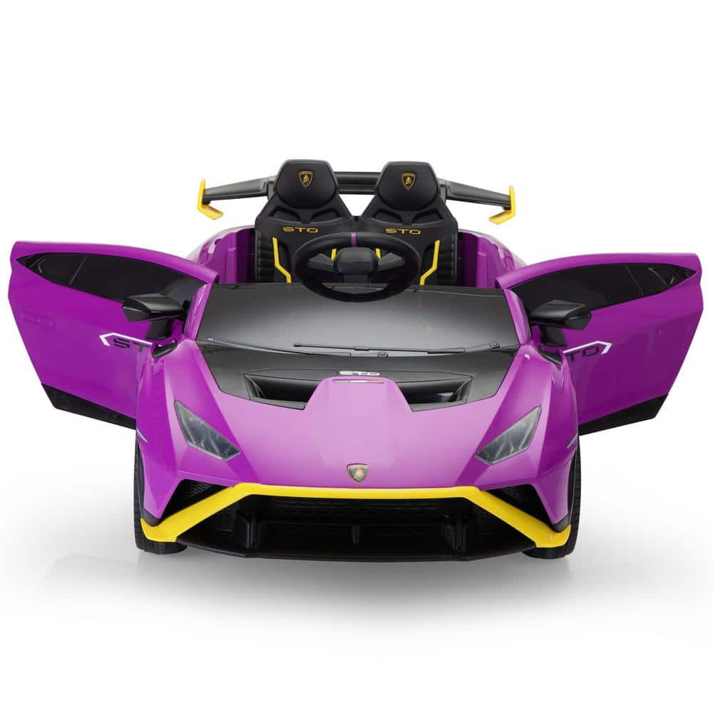 12V Purple Lamborghini STO Kids Ride-On Car with Remote Control