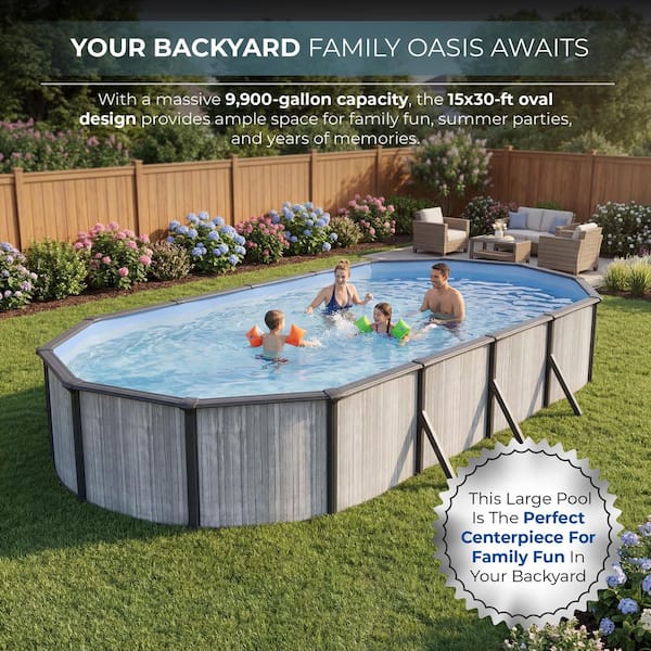 Blue Wave San Pedro 15 x 30 ft. Oval 52 in. Deep Above Ground Pool