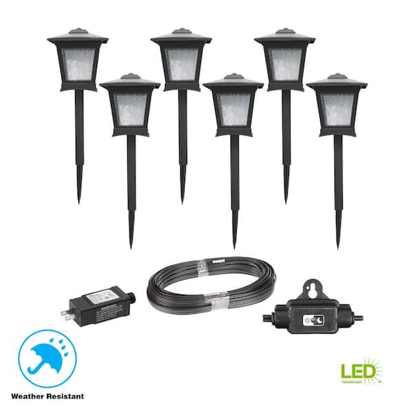 Miramar 28 Lumen Low Voltage Black Integrated LED Outdoor Landscape Path Light Kit (6-Pack)