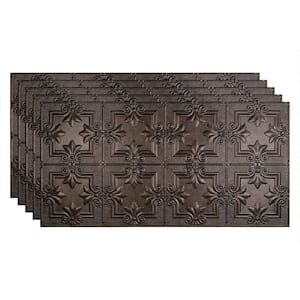 Regalia 2 ft. x 4 ft. Glue Up Vinyl Ceiling Tile in Smoked Pewter (40 sq. ft.)