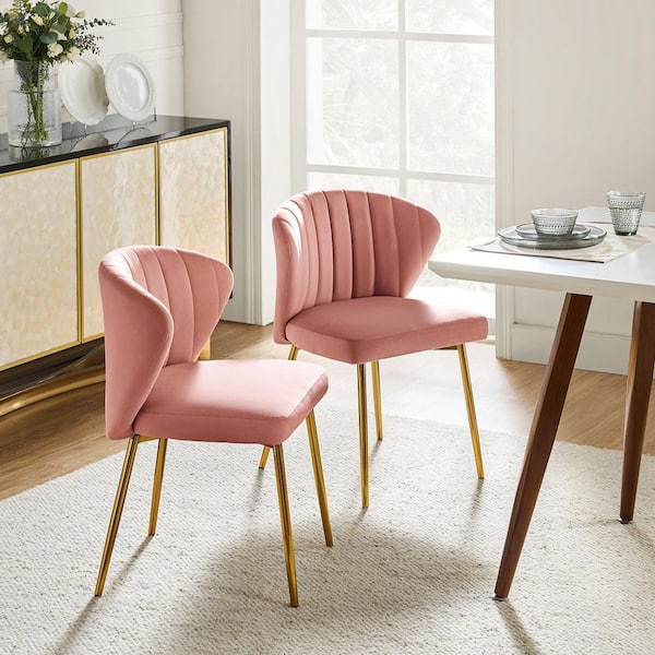 Milia Pink Tufted Dining Chair (Set of 2)