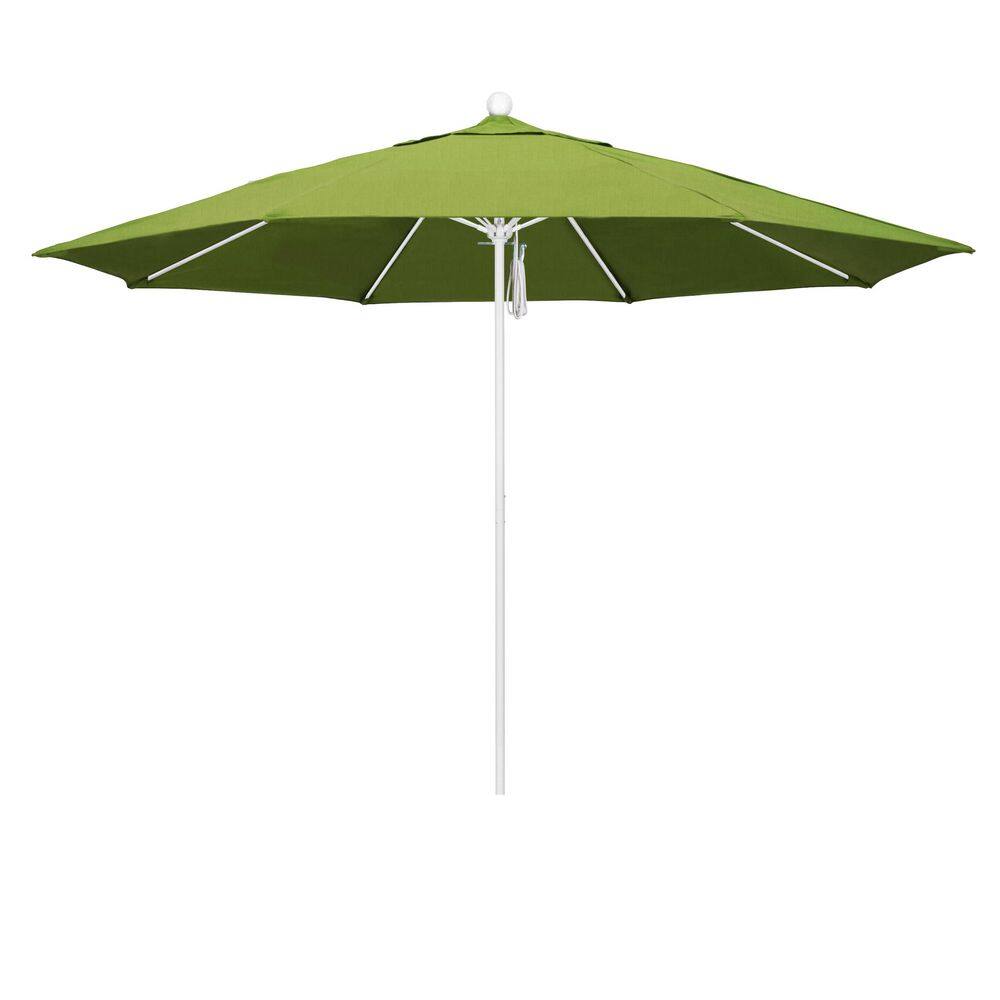 11 ft. Matted White Aluminum Market Patio Umbrella with Fiberglass Ribs Pulley Lift in Macaw Sunbrella price history on PriceWatchPro