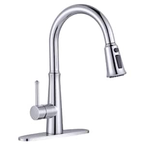 Single Handle Pull Down Sprayer Kitchen Faucet with 3-Function Sprayer in Chrome