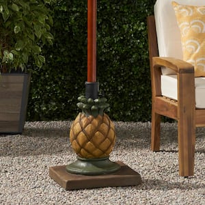 Pineapple Shape Concrete Patio Umbrella Base in Yellow