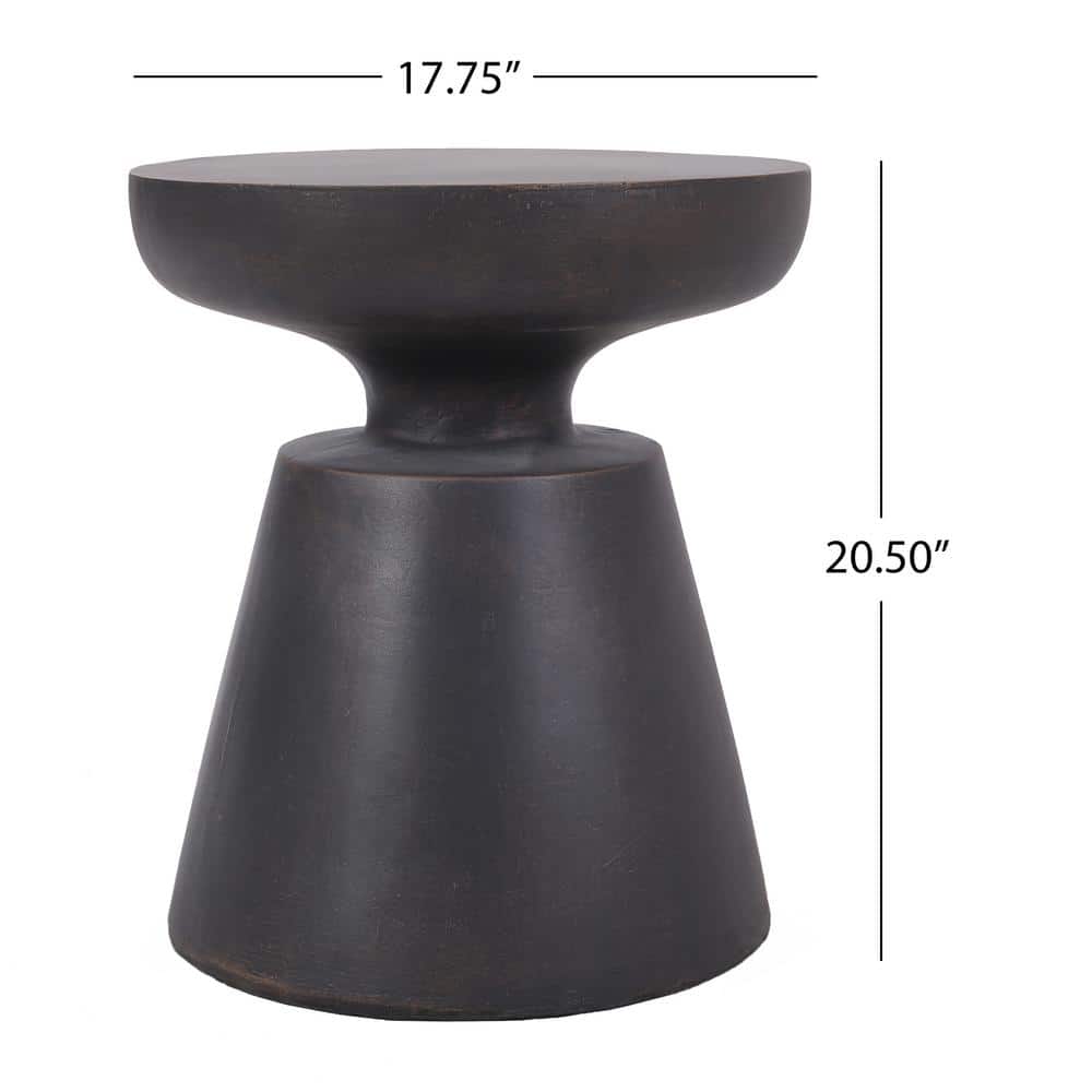 Antique Copper Round Concrete Outdoor End Table
