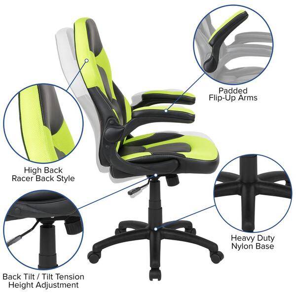 Carnegy Avenue Neon Green LeatherSoft Upholstery Racing Game