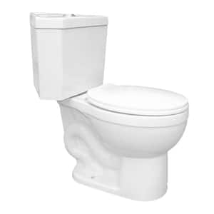 Troyt Corner 2-Piece 0.8 GPF/1.6 GPF WaterSense Dual Flush Round Toilet in White with Slow Close Seat