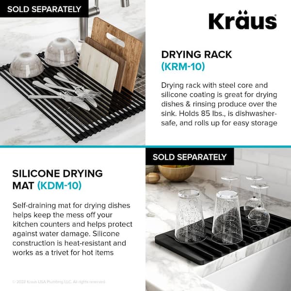 Dish Drying Mat Counter Top ABS Mat Self-Draining 3 Tiers Dish Draining Mat  Non-Slip Heat Resistant Trivet Kitchen Accessories