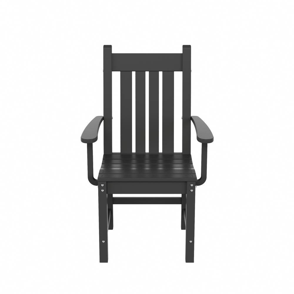 Gray HDPE Square Arm Outdoor Dining Chair