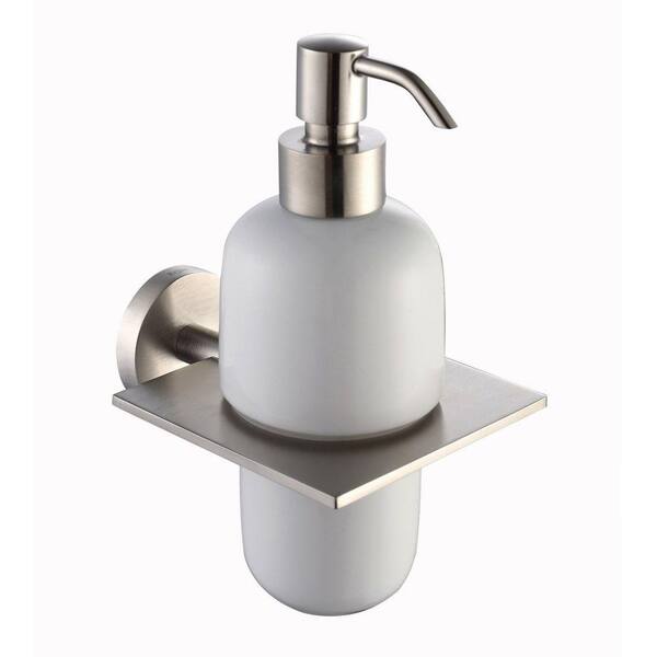 KRAUS Imperium Bathroom Wall-Mounted Ceramic Lotion Dispenser in Brushed Nickel