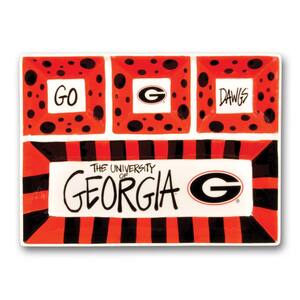 UGA UNIVERSITY OF GEORGIA 3-Section Ceramic Tray by Magnolia Lane 