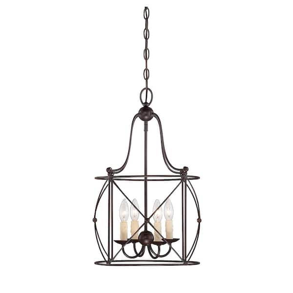 Savoy House Seneca 4-Light English Bronze Candlestick Pendant Light