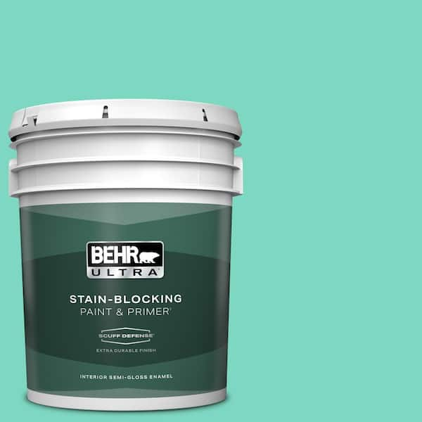 BEHR ULTRA 5 gal. #480A-3 Mint Majesty Extra Durable Semi-Gloss Enamel Interior Paint & Primer