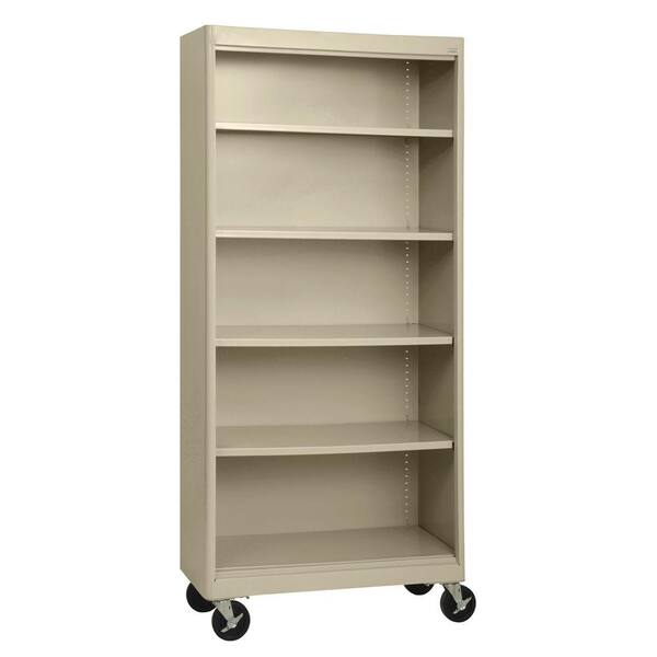 Sandusky Radius Edge Putty Mobile Steel Bookcase