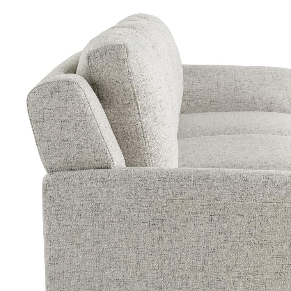 Beige Tufted Microfiber Lawson Sofa with Flared and Rolled Arms