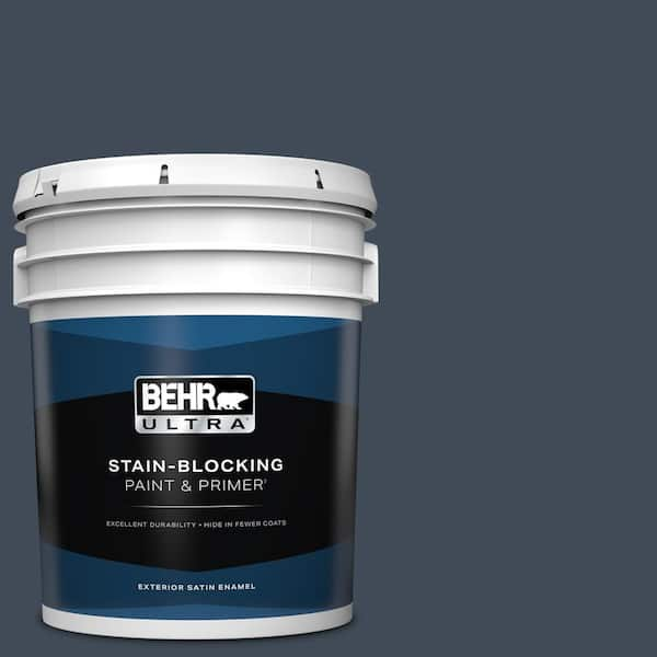 BEHR ULTRA 5 gal. #PPF-58 Dark Night Satin Enamel Exterior Paint & Primer