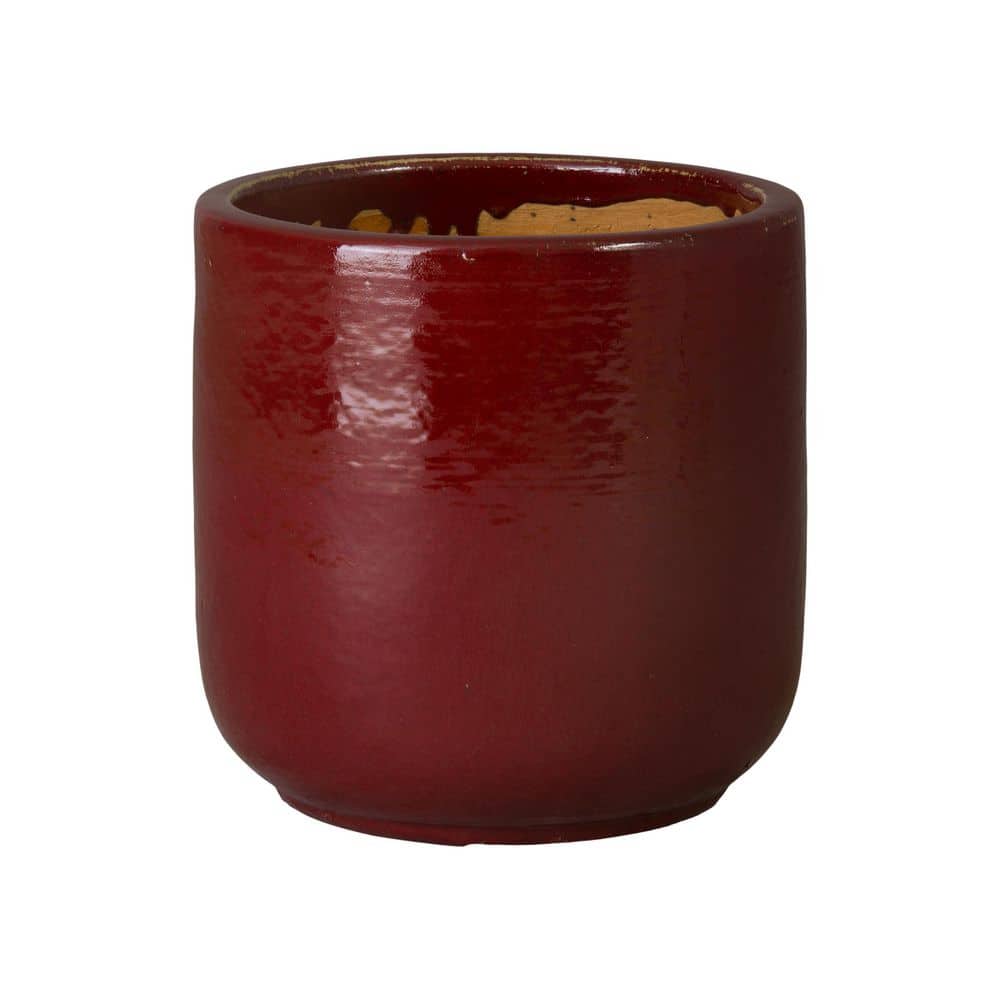 Barrel 15 in. Red Ceramic Round Planter (15 in. L x 15 in. W x 16 in. H) High-Fire Treatment with Drainage Hole price history on PriceWatchPro