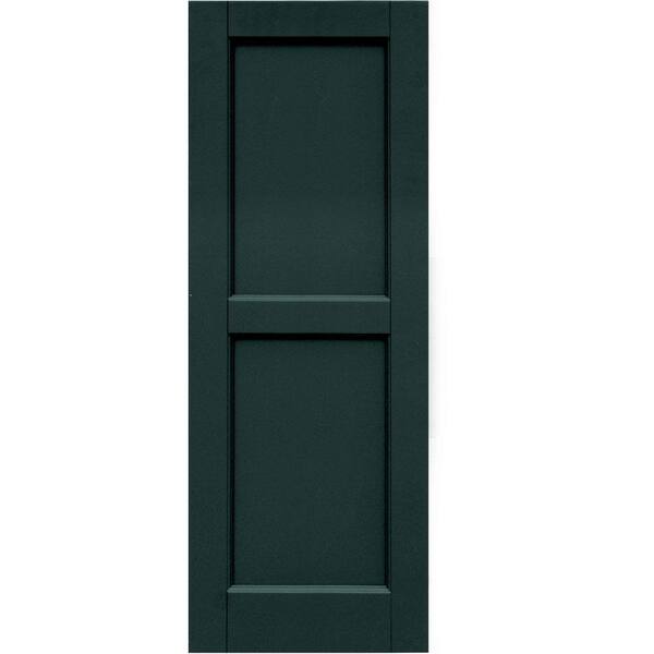 Winworks Wood Composite 15 in. x 41 in. Contemporary Flat Panel Shutters Pair #638 Evergreen