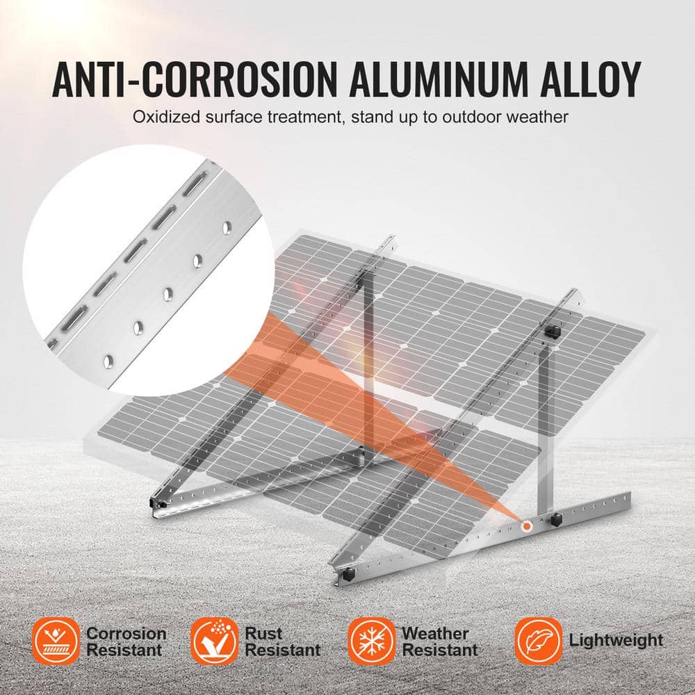 45-Inch Adjustable Aluminum Solar Panel Mount Brackets