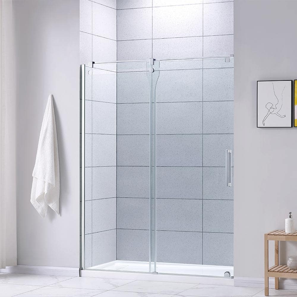 White Acrylic 60 x 32 Inch Shower Base with Hidden Drain