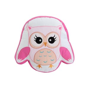 Spring Time Fun Owl Pink Polyester Novelty Throw Pillow (Set of 1)