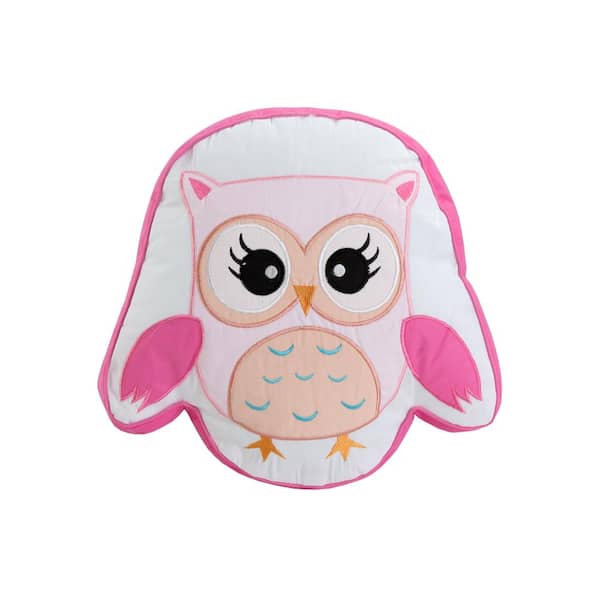 Cozy Line Home Fashions Spring Time Fun Owl Pink Polyester Novelty Throw Pillow (Set of 1)